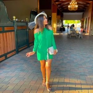 Boulee Green 100%silk Cocktail Dress